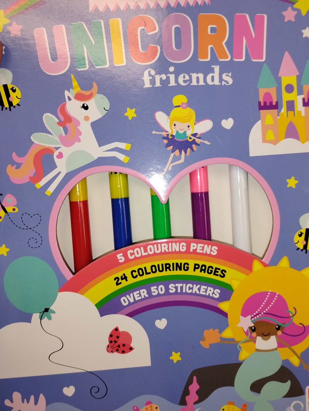 Unicorn Friends Coloring Set - 5 Pens & Stickers